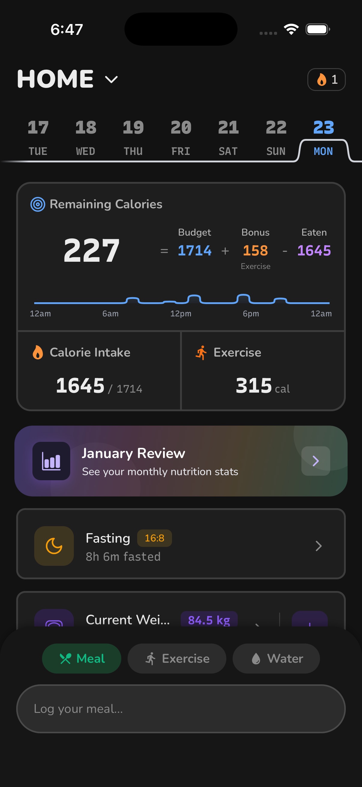 CaloriePaper app screenshot
