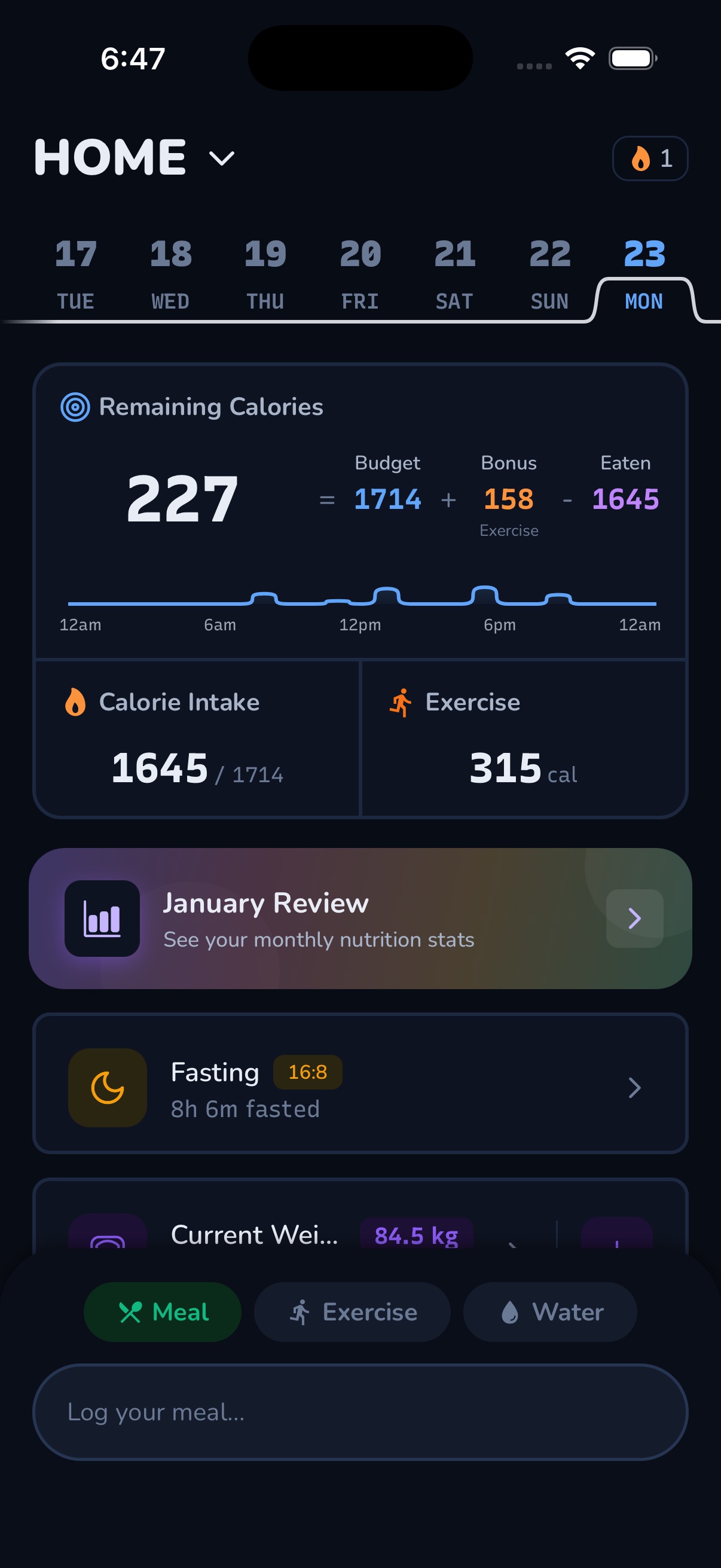 CaloriePaper app screenshot